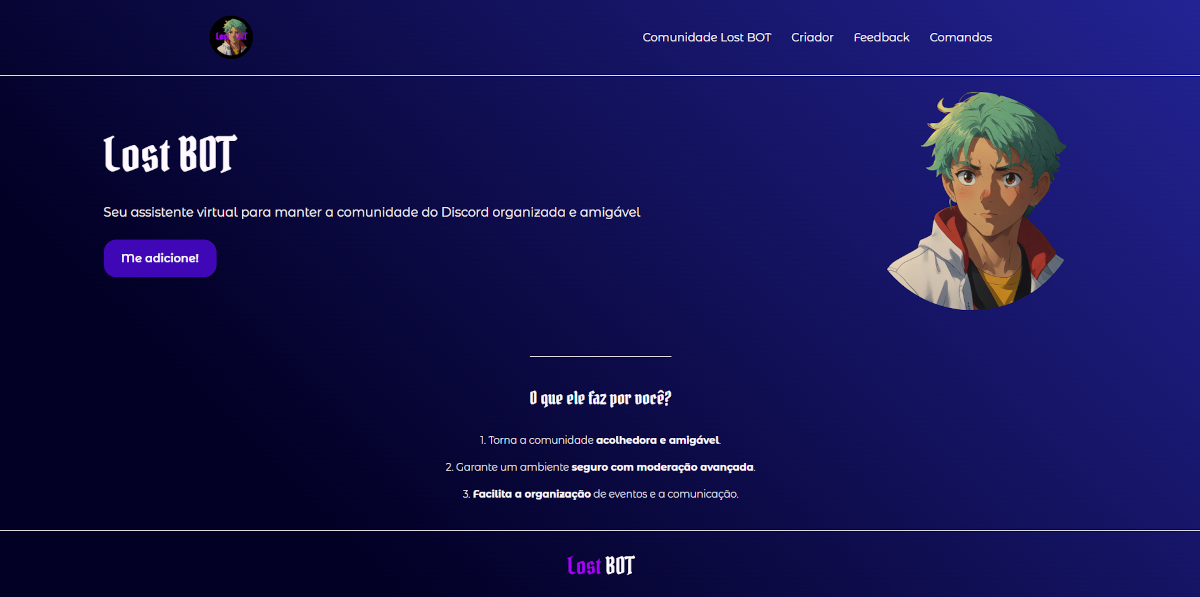 Imagem do Projeto Landing Page LostBOT